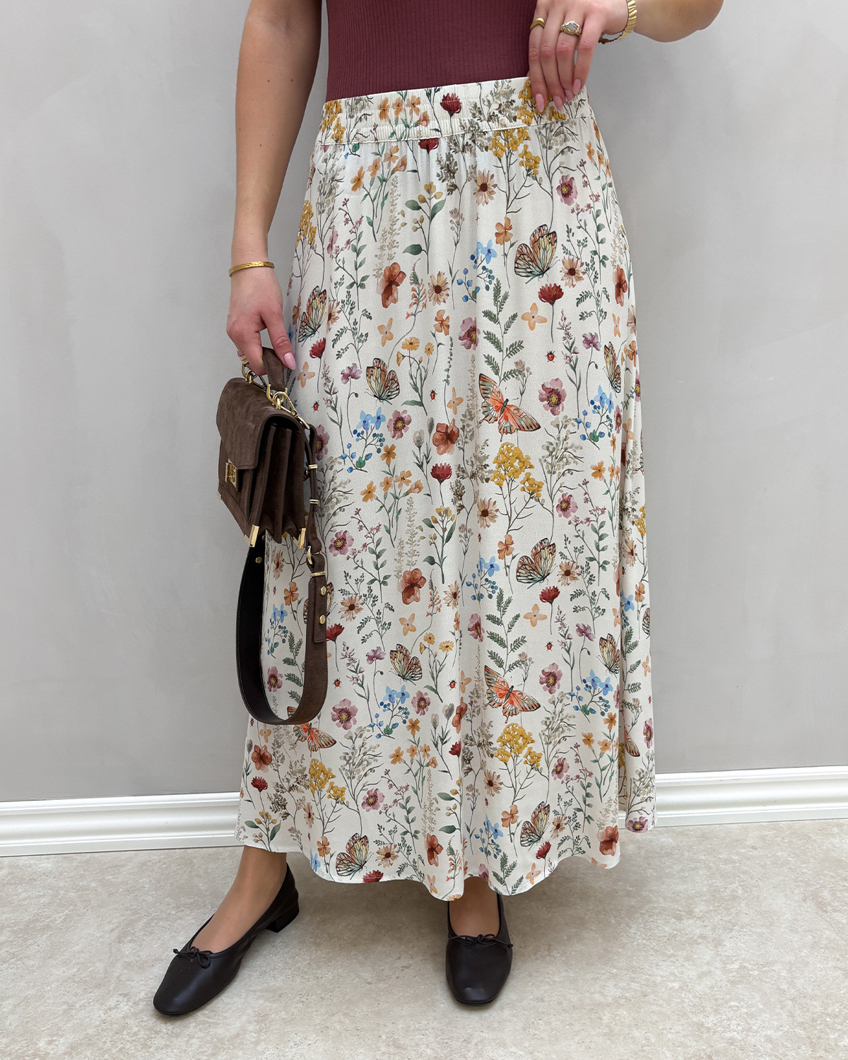 JDY Jdyaia Cloud Dancer Ladybug Long Skirt - XS - Hvid