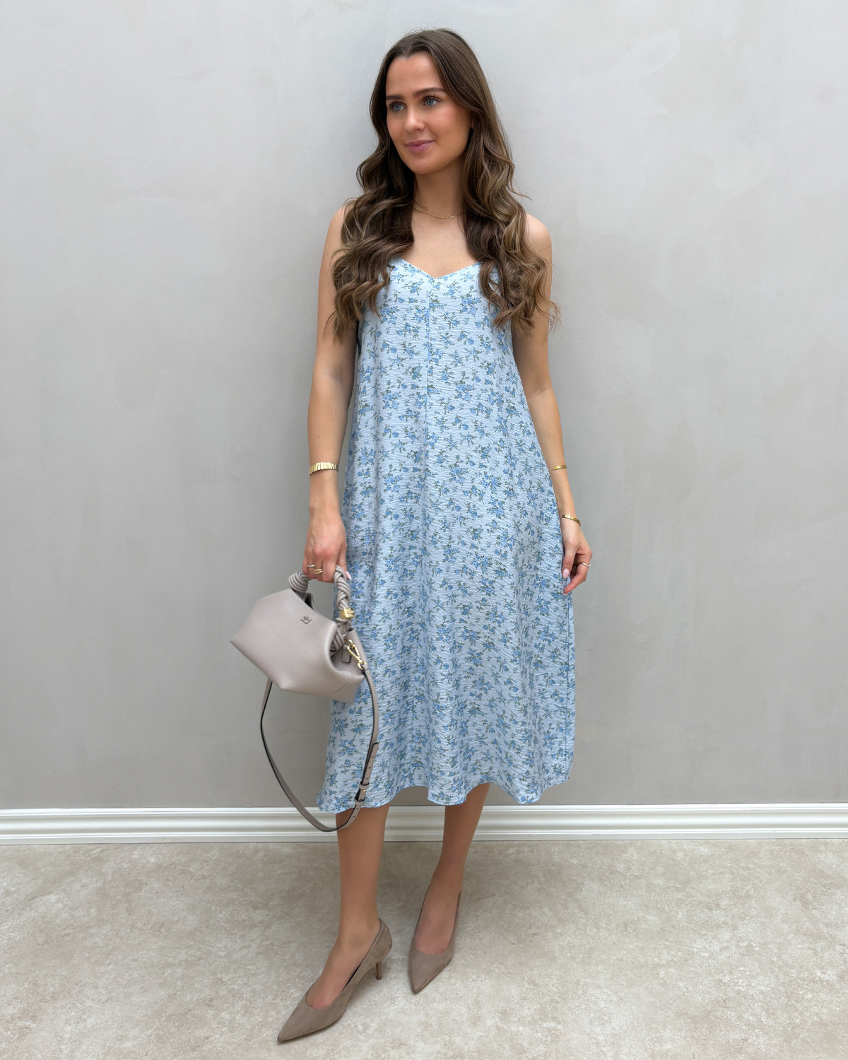 Vero Moda Vmjosie Cashmere Blue Blue Molly Calf Singlet Dress - XL - Blå