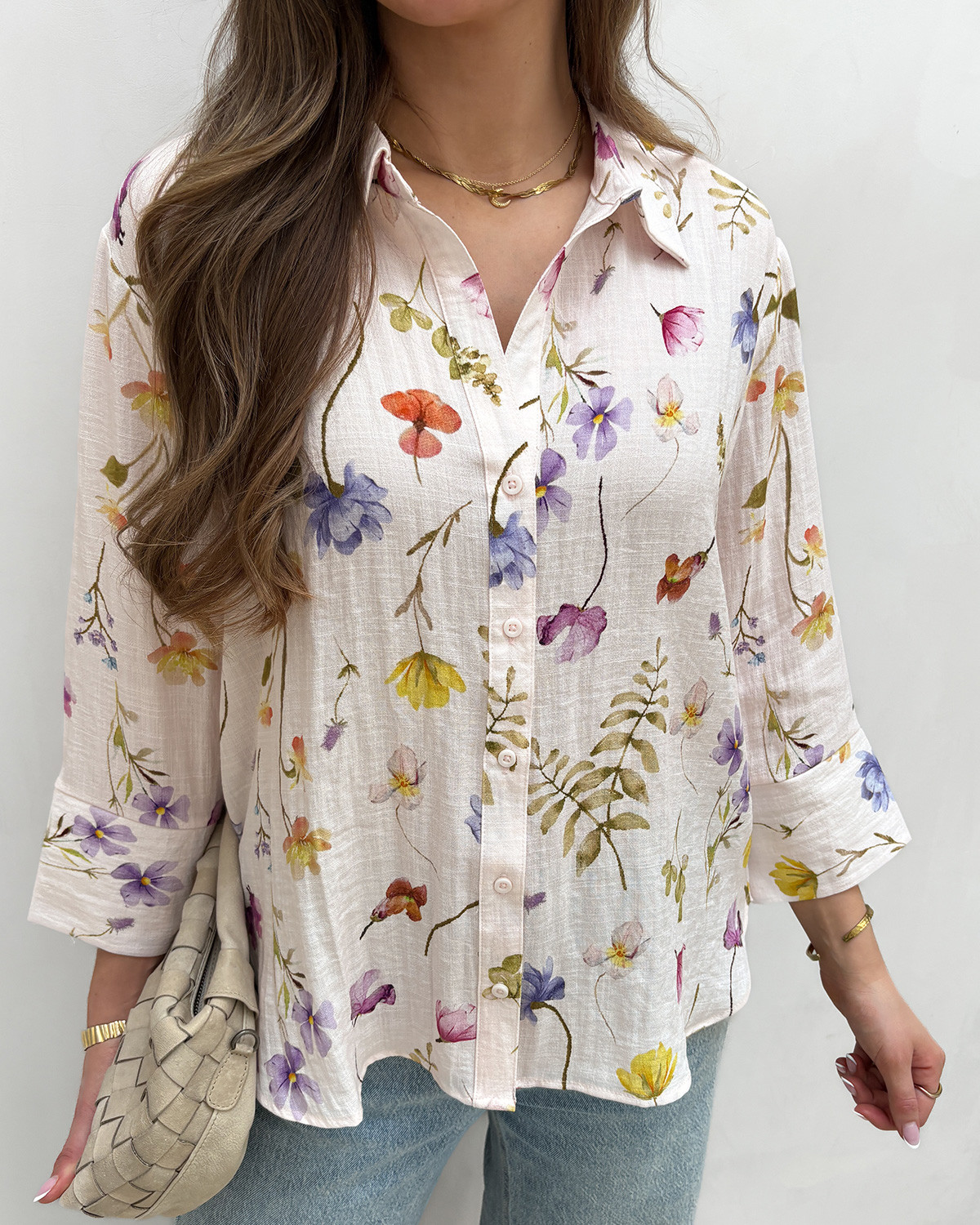JDY Jdyviola Pristine Garden Flower Life 3/4 Shirt - XS - Hvid