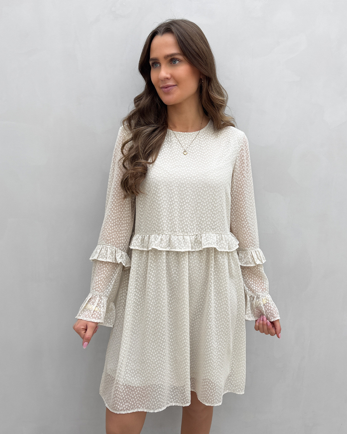 Pieces Pcbabette Silver Lining Ls Dress - XS - Grå