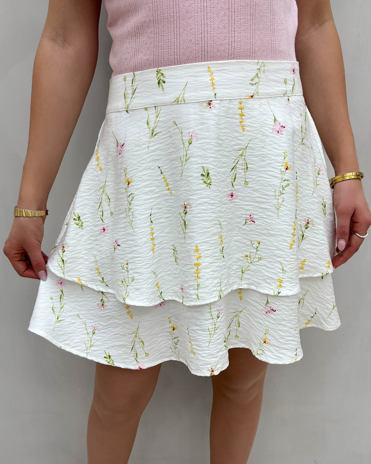 VILA Vigiti Snow White Lore Lore Hw Short Skirt - 42 - Hvid
