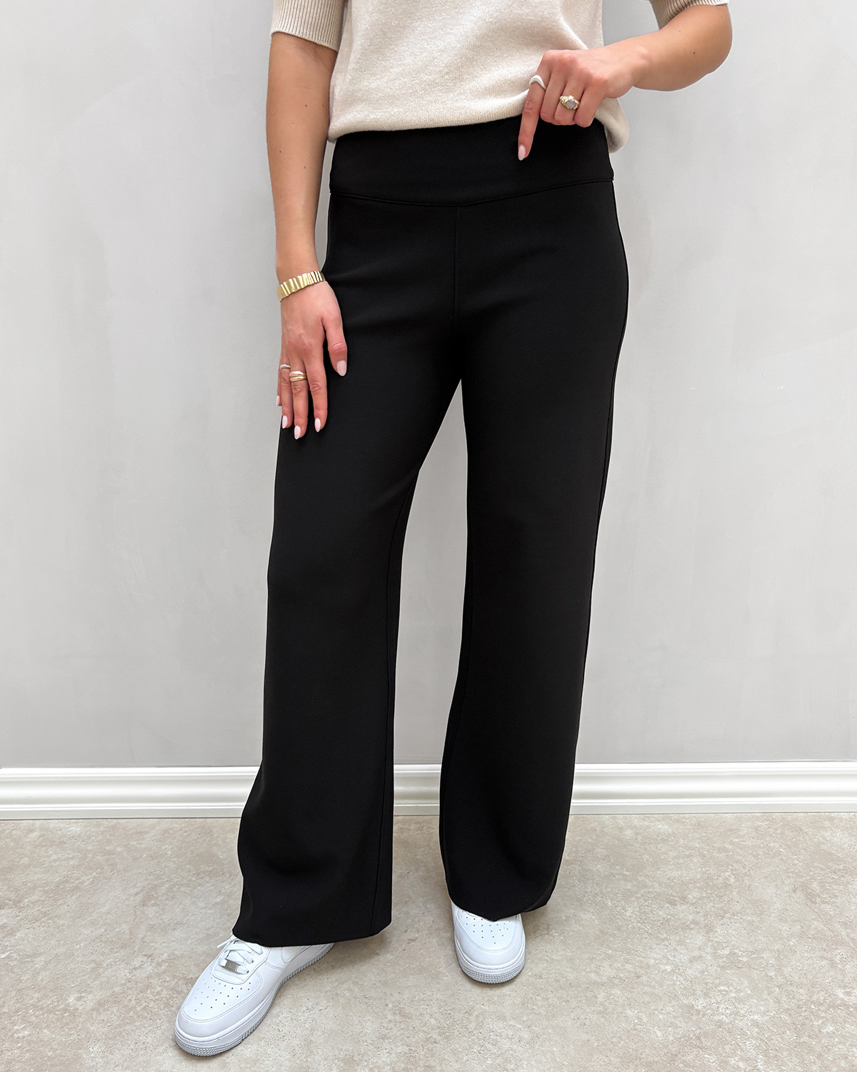 ONLY Onlclever Life Black Hw Wide Pant - S - Sort