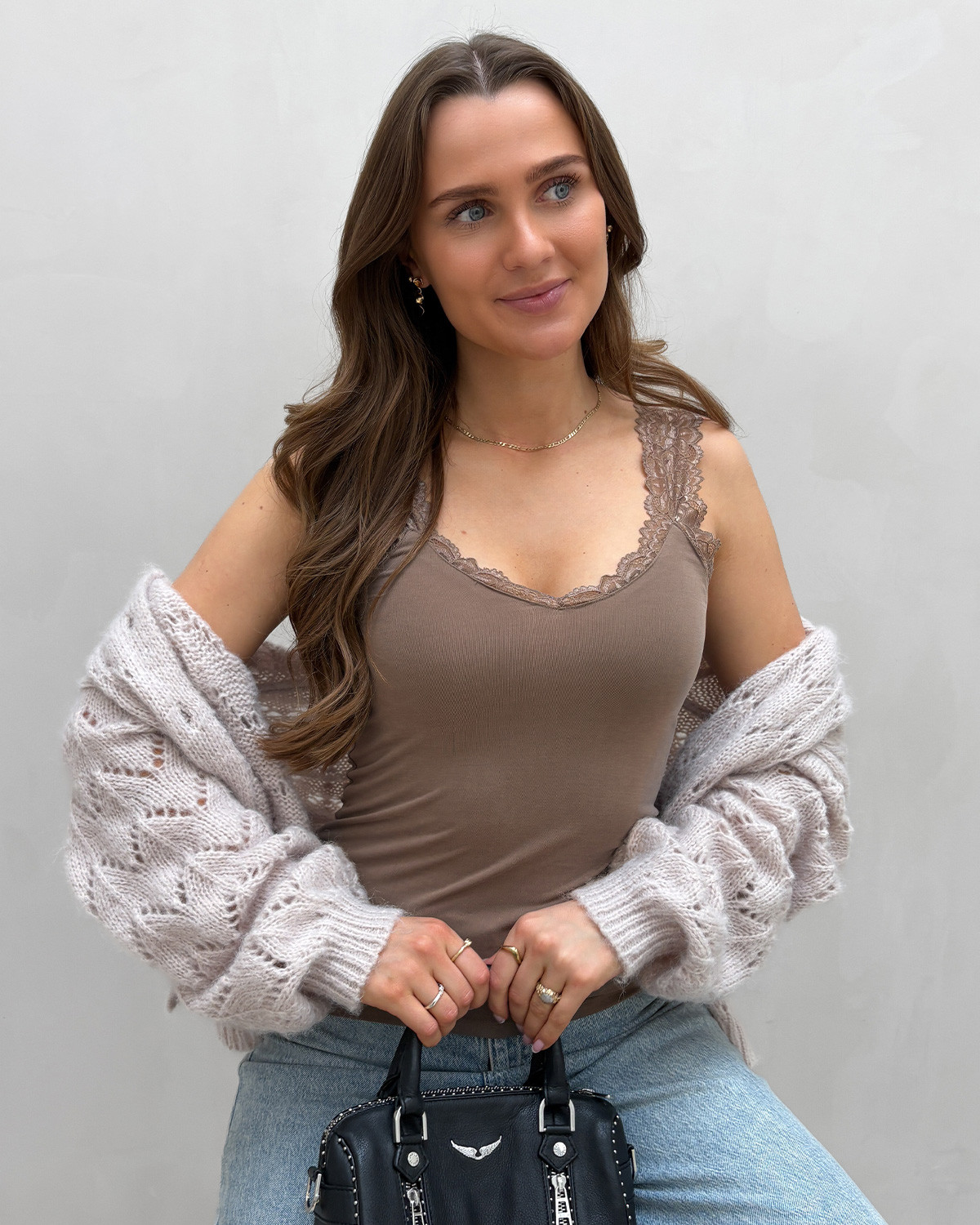 ONLY Onl30 Walnut Free Life S/L Singlet Top CS JRS - L - Brun
