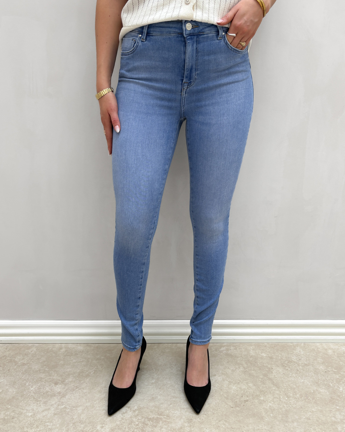 ONLY Onlpower Special Bright Blue Denim Md SK Pushup Dnm Rea934 - XS - Blå