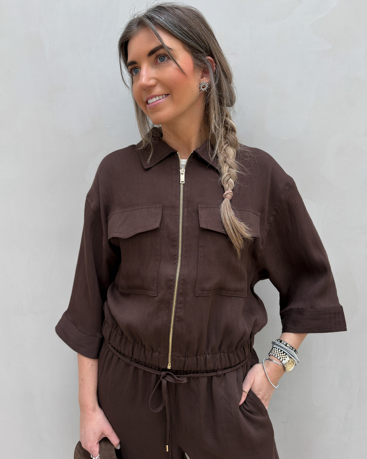 JDY Jdyfinn Coffee Bean 3/4 Bomber Jacket - M - Brun