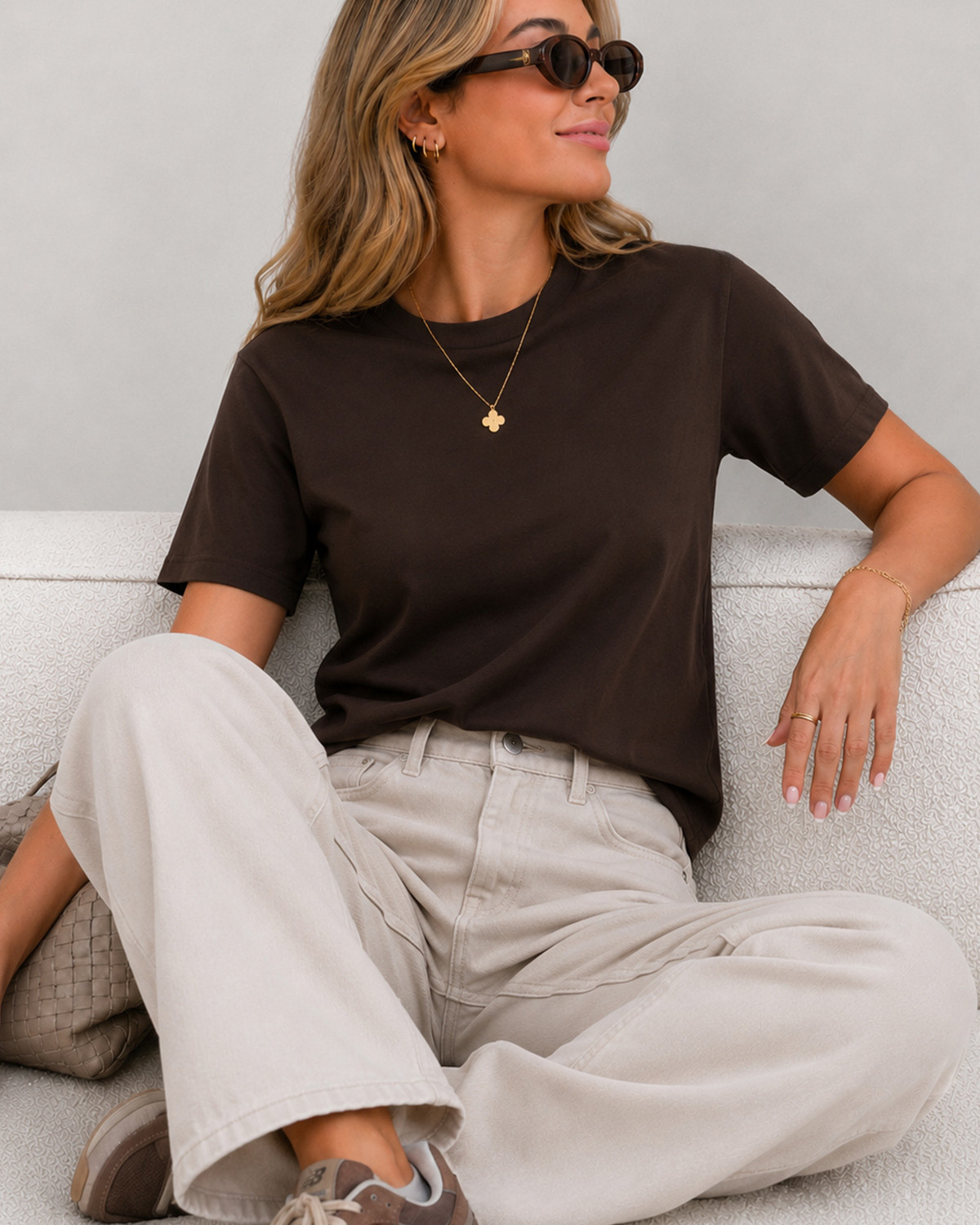 VILA Vinora Coffee Bean S/S T-Shirt - S - Brun