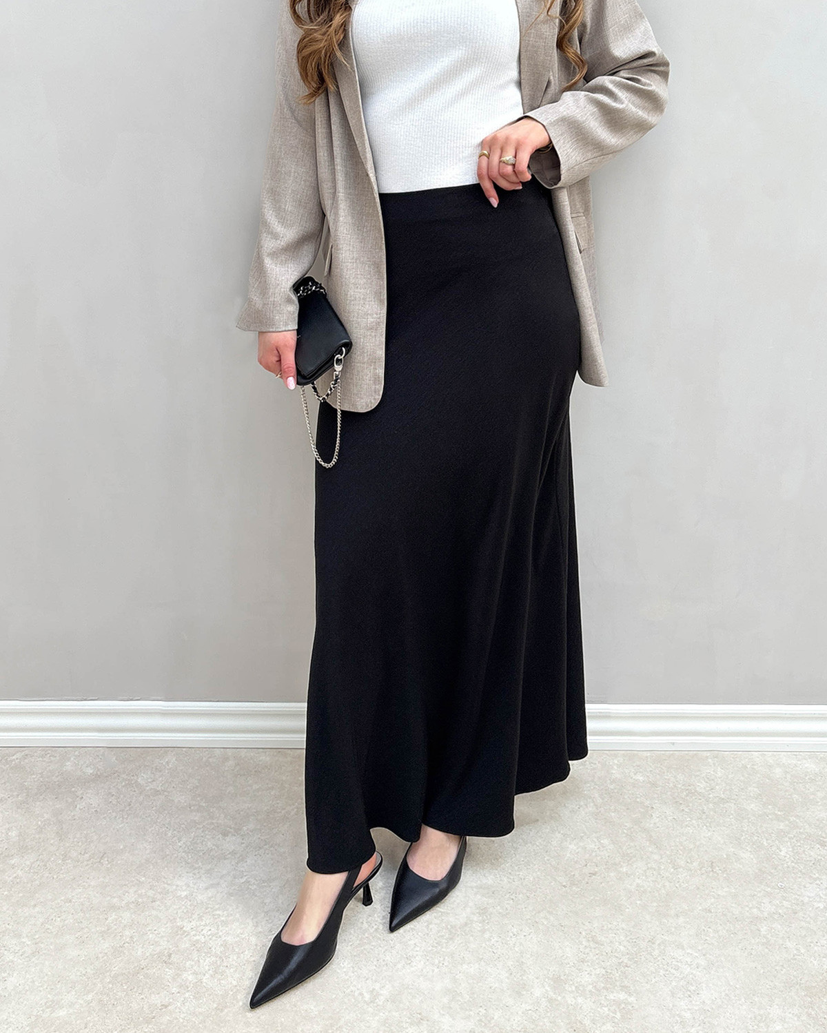JDY Jdyaya Black Life Mw Maxi Skirt - S - Sort