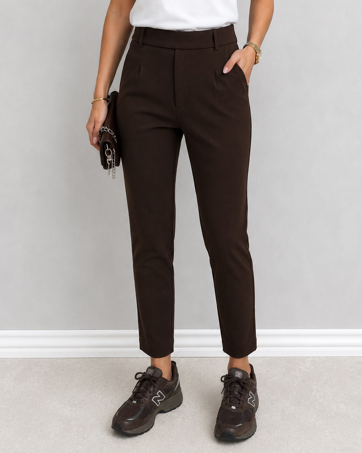 VILA Vivarone Coffee Bean Hw Slim Pant - 36 - Brun