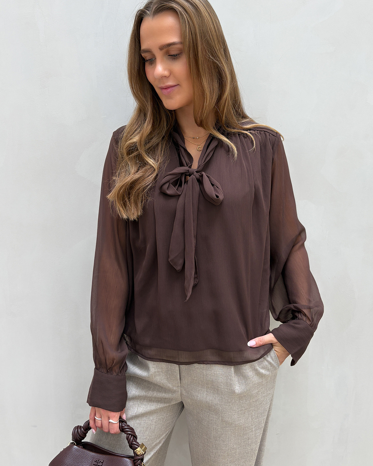 VILA Vijussi Coffee Bean L/S Top - 40 - Brun