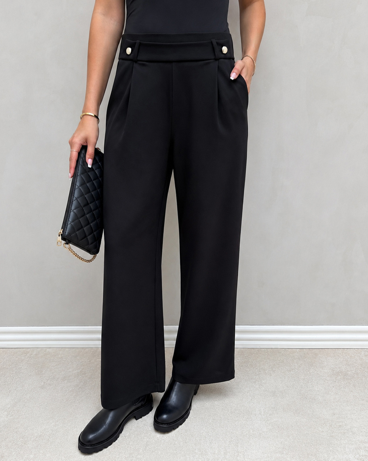 JDY Jdygeggo Black Life New Long Pant - Sort - S