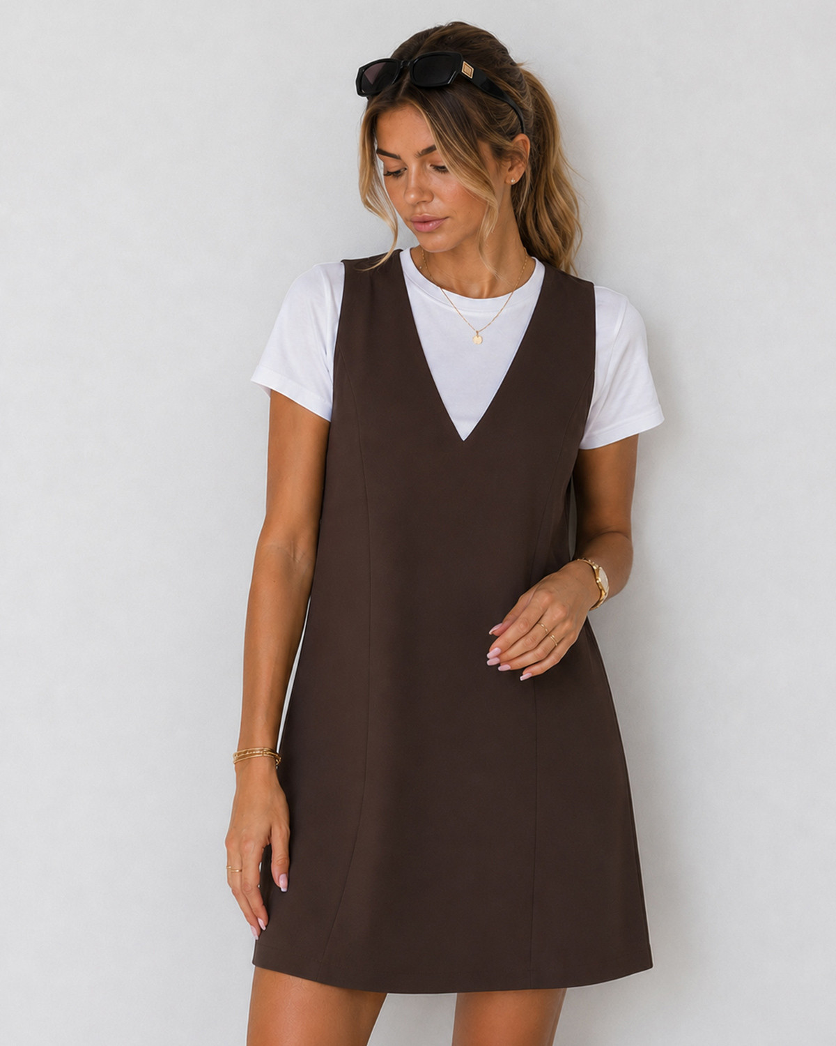 Pieces Pckamil Hot Fudge Sl Spencer Dress - XS - Brun