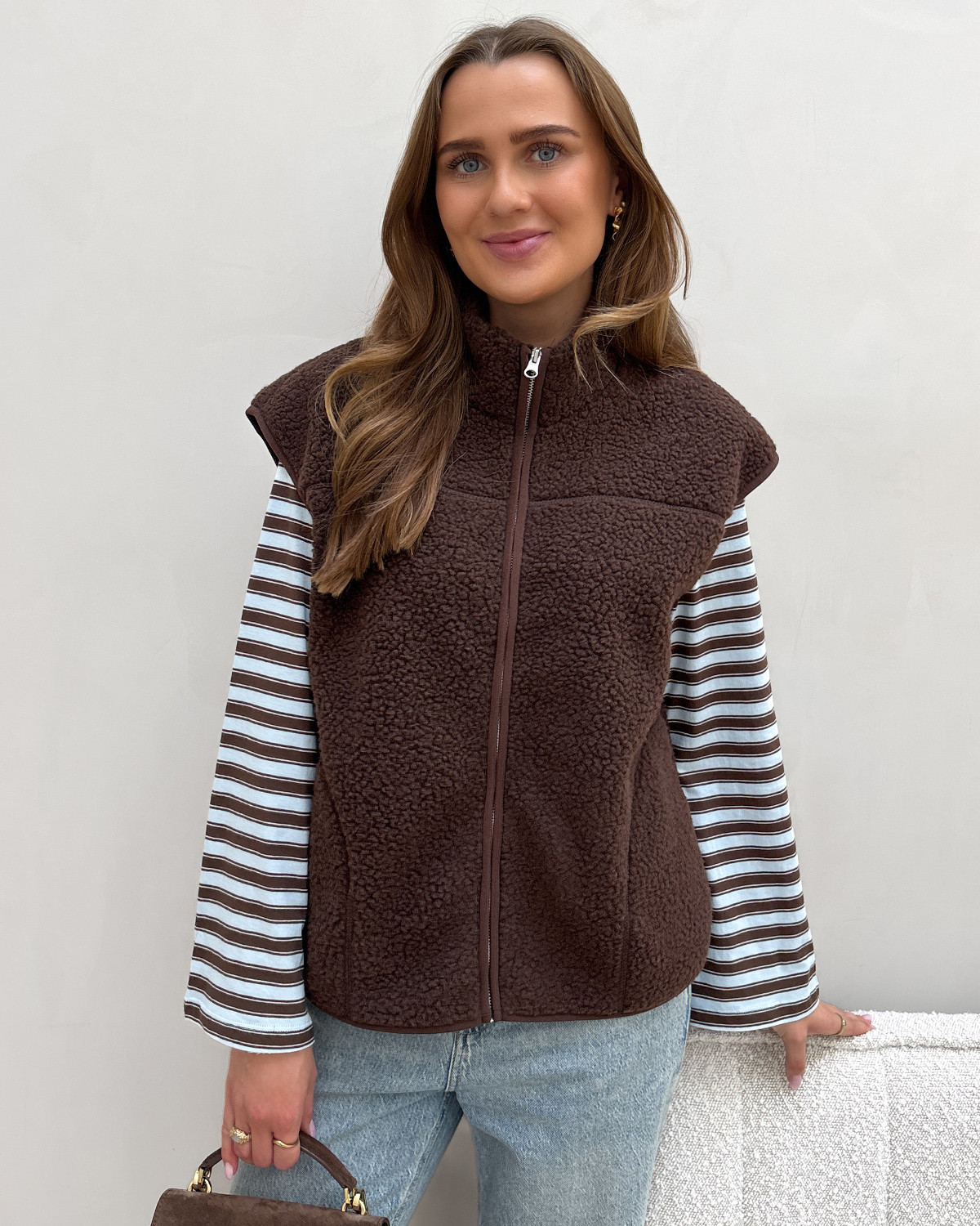 Pieces Pcsadia Hot Fudge Teddy Vest - XXL - Brun