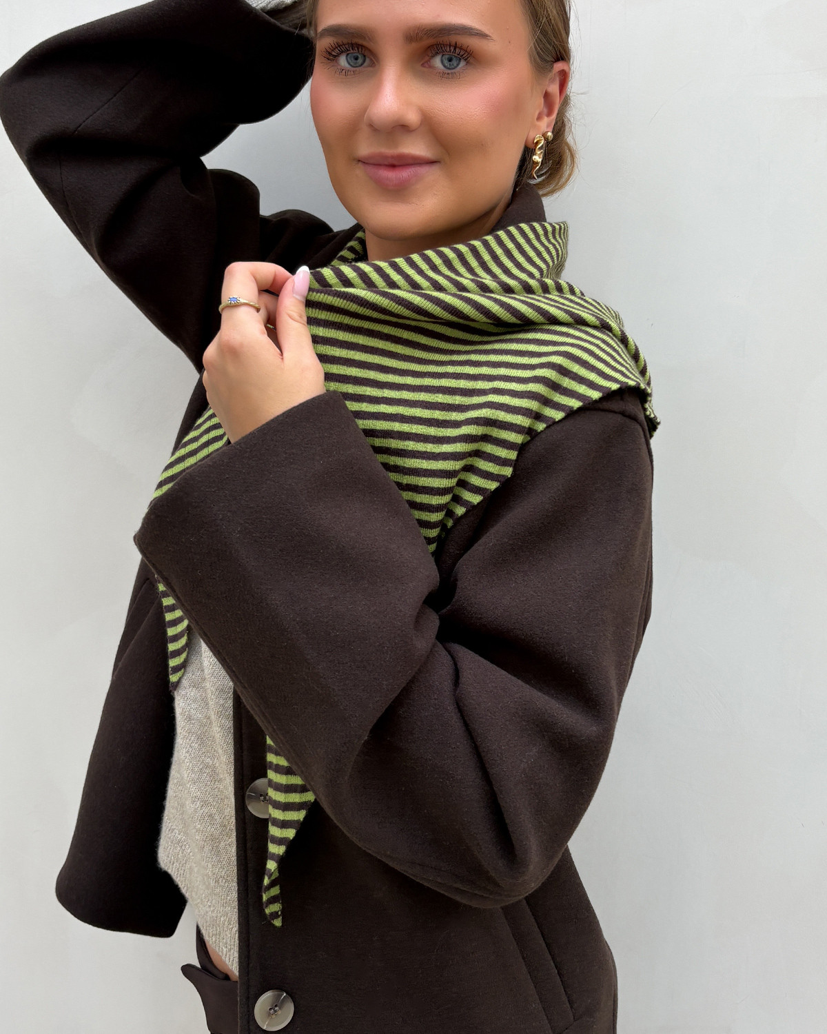 Pieces Pcalberte Woodbine Chicory Coffee Triange Scarf - One Size - Grøn