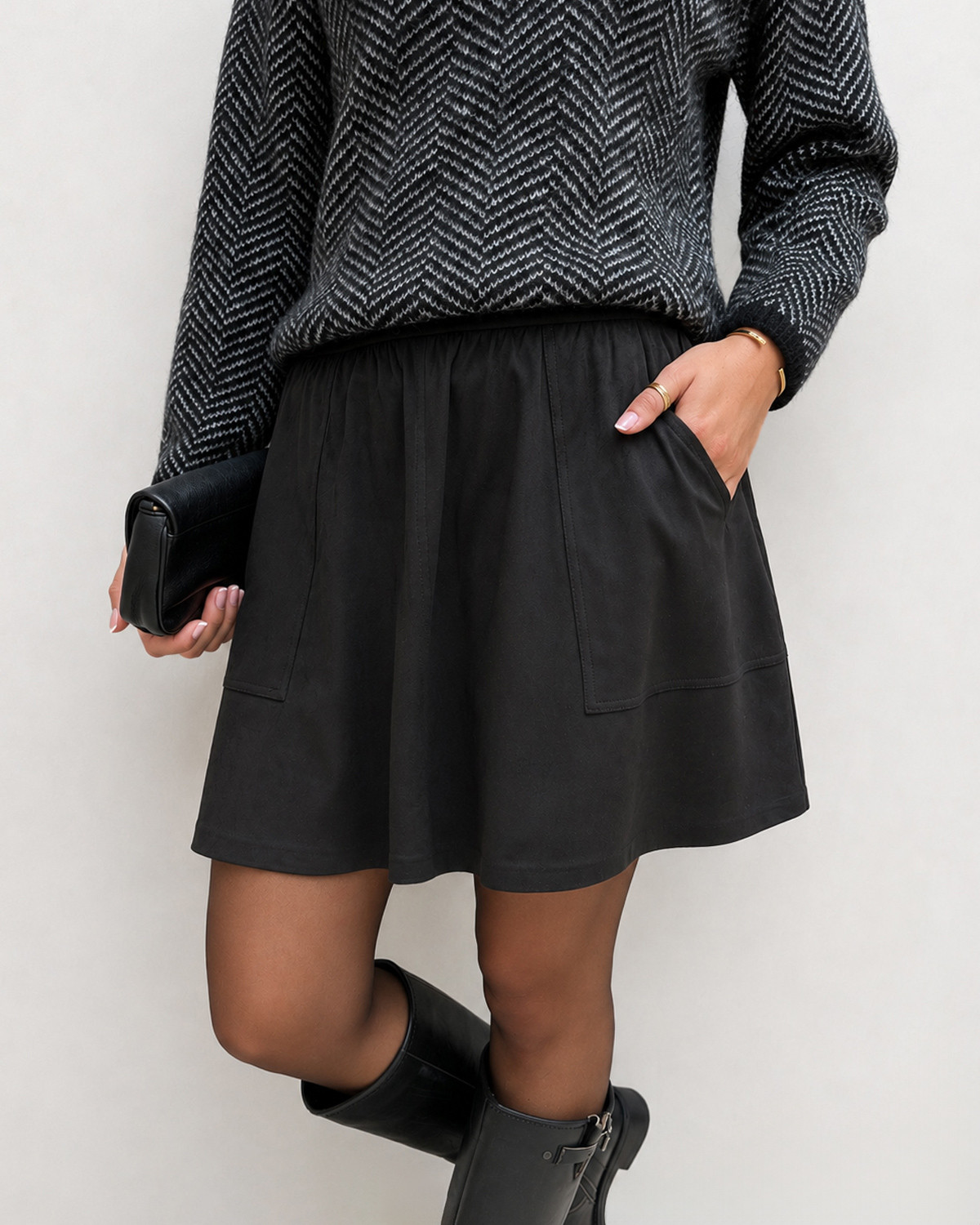 VILA Vichoose Black Rw Skirt - 40 - Sort