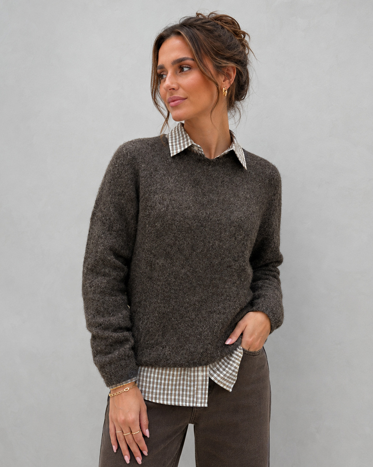 Vero Moda Vmnovah Chocolate Torte Ls O-Neck Pullover - XL - Brun