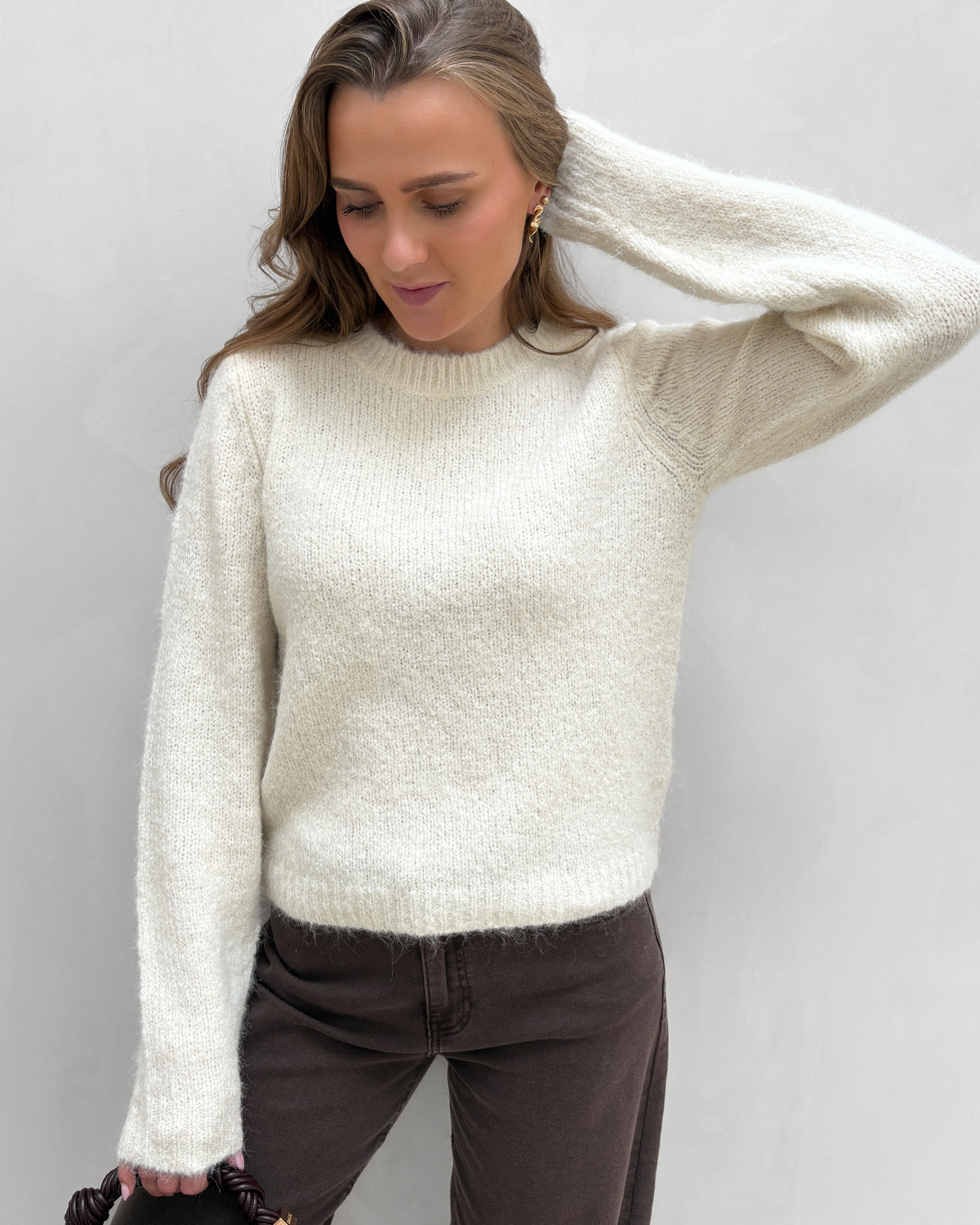 Vero Moda Vmnovah Birch Ls O-Neck Pullover - L - Grå