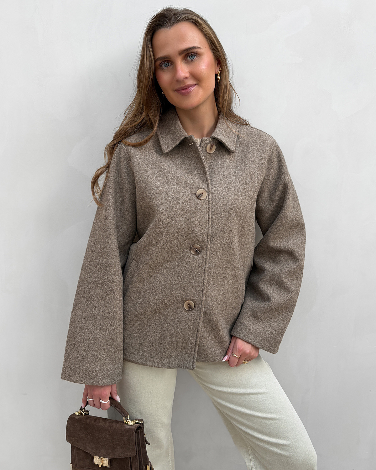 VILA Viclaudia Falcon Melange L/S Jacket - 40 - Grå