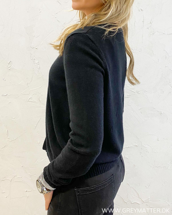 Viril Short Black Knit Cardigan