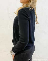 Viril Short Black Knit Cardigan