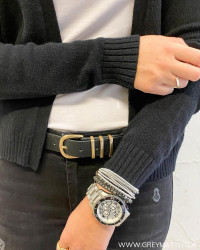 Viril Short Black Knit Cardigan