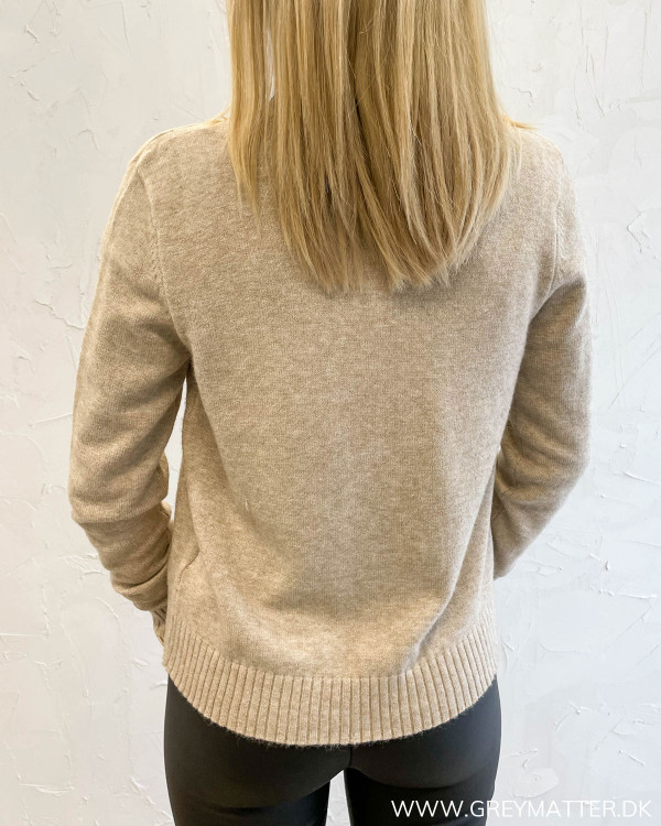 Viril Short Natural Melange Knit Cardigan