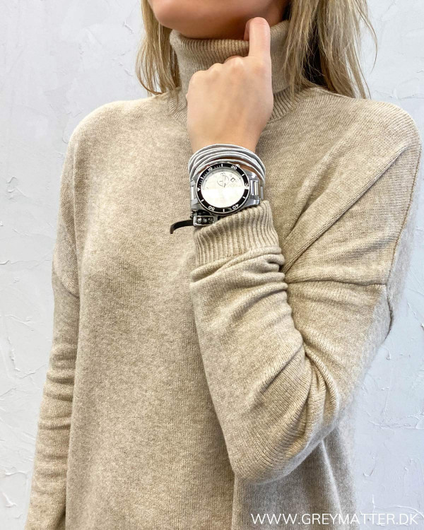Vila Viril Rollneck Natural Melange Knit Tunic