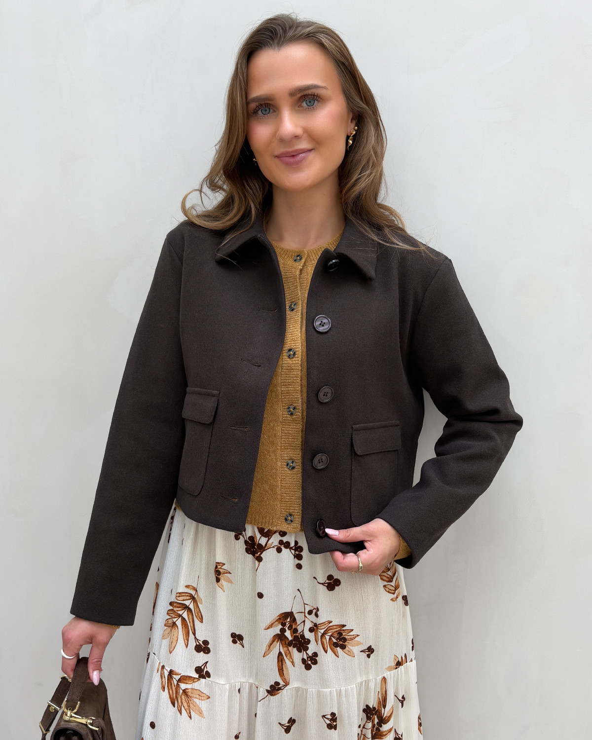 JDY Jdycallie Chocolate Torte Life Short jacket Otw Hab - XL - Brun