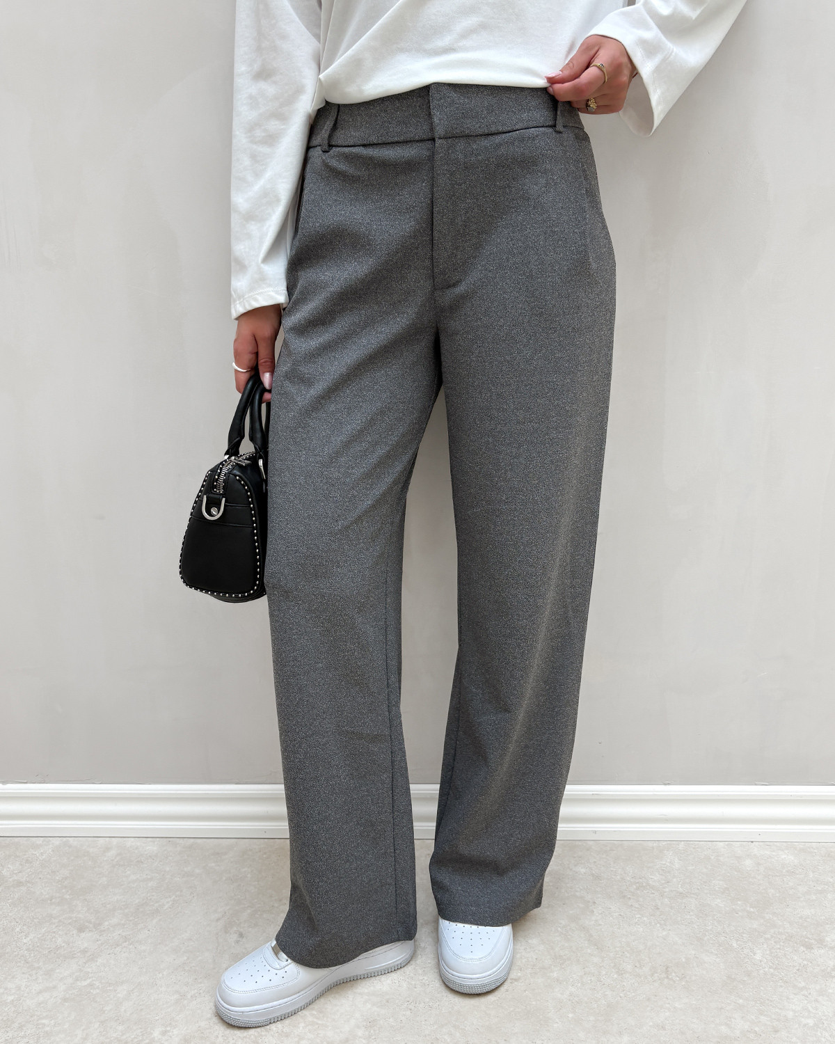 JDY Jdygeggo Medium Grey Melange Life Occasion Pants Jrs - Grå - XL
