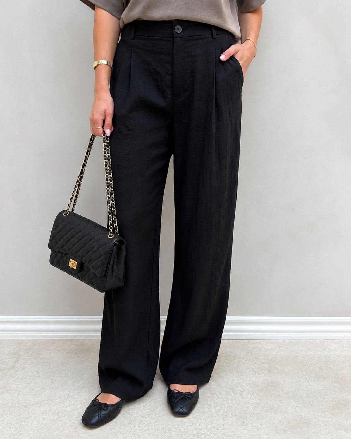 JDY Jdyriver Black Hw Wide Pant Pnt - Sort - L
