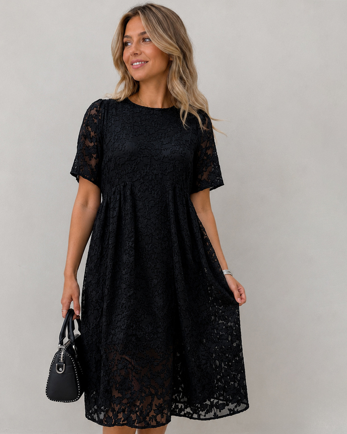 Grey Matter Selection Ccamelia Ss Midi Dress - S - Sort