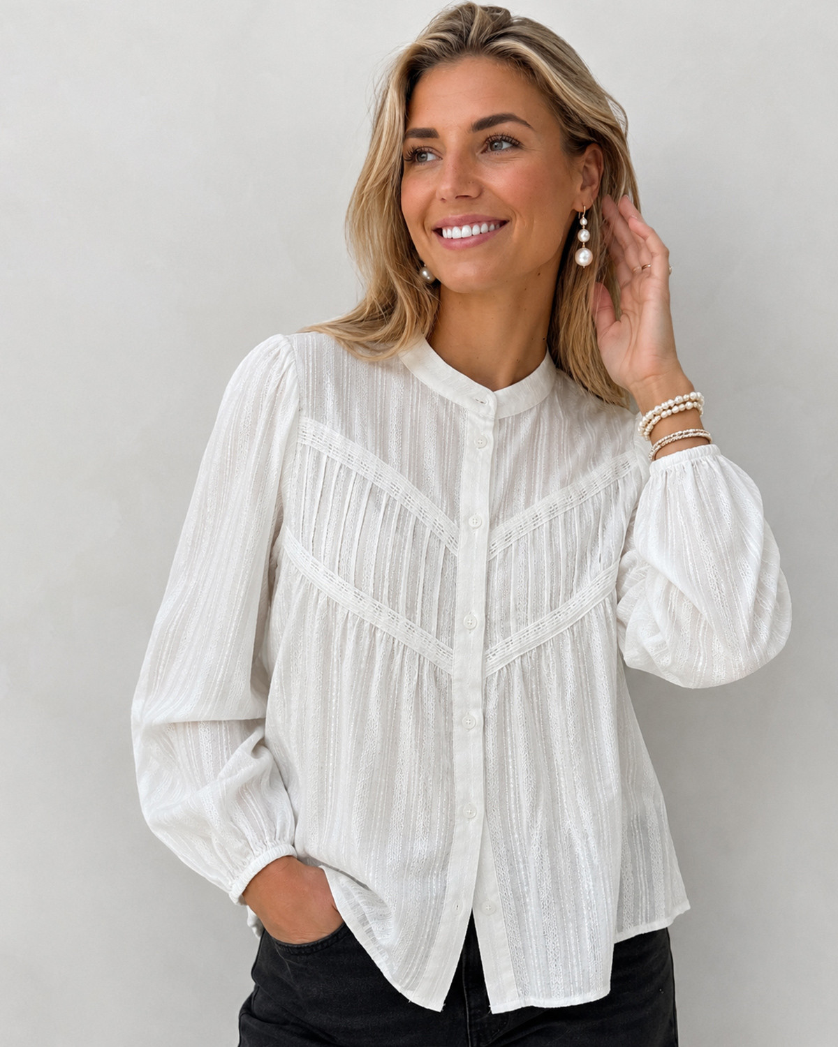 Grey Matter Selection Ccolivia Ls Detail Shirt - XL - Hvid