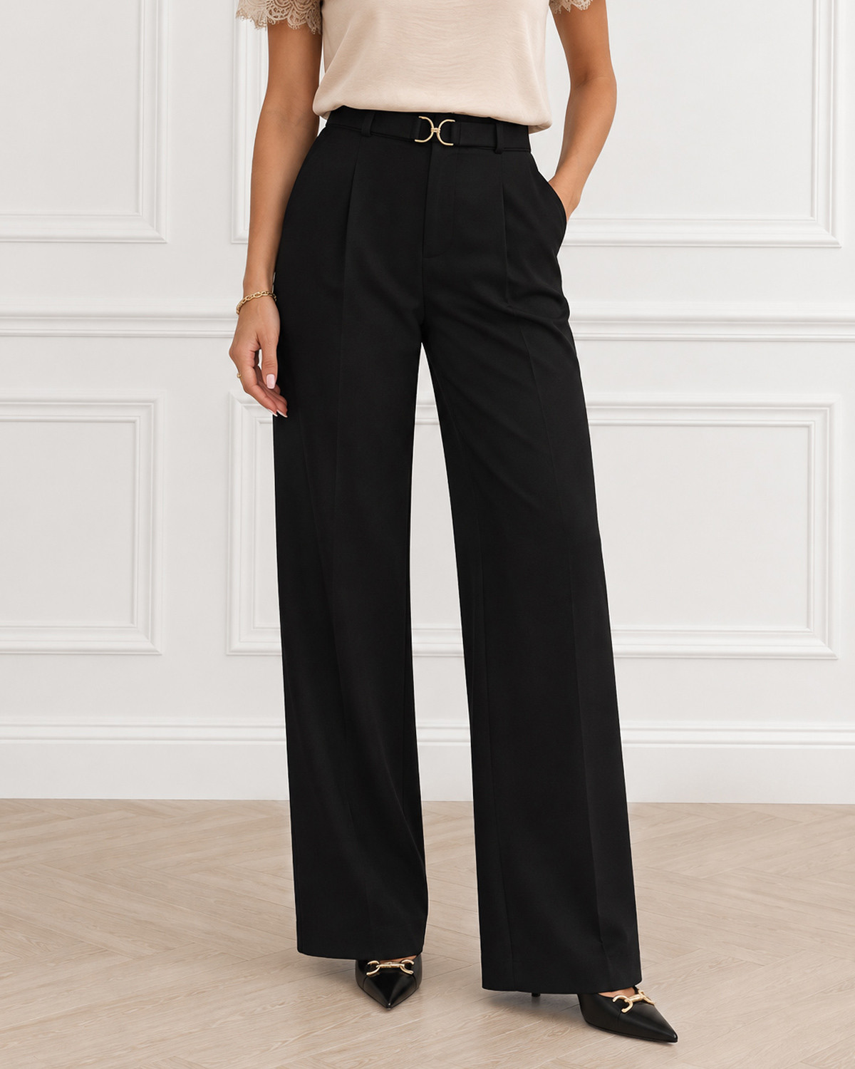 JDY Jdygeggo Black Life Belt Pant - Sort - XL