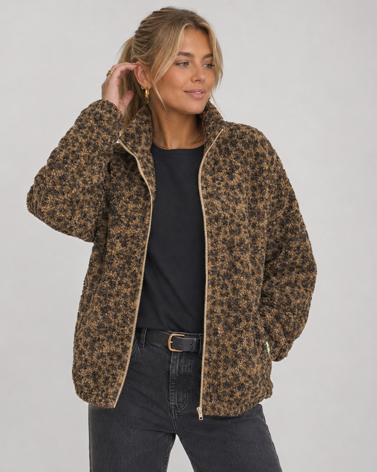 Pieces Pckatty Leo Teddy Jacket - Multifarvet - S