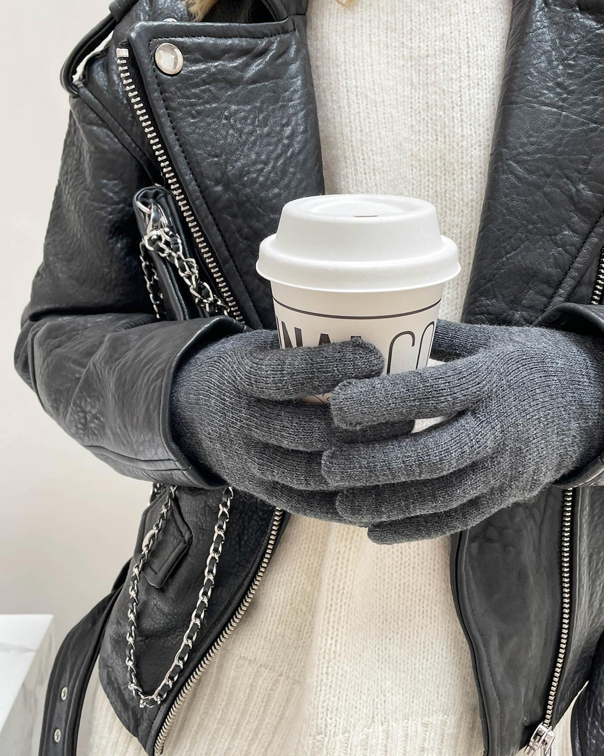 Pieces Pcnew Buddy Smart Dark Grey Gloves - Grå - One Size