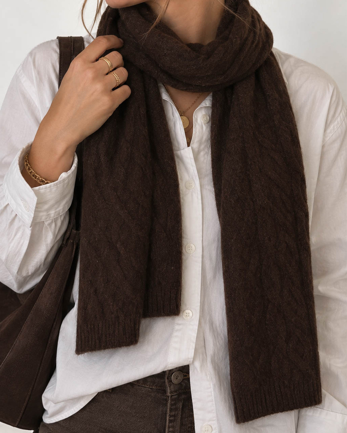 Pieces Pcavia Hot Fudge Scarf - Brun - One Size