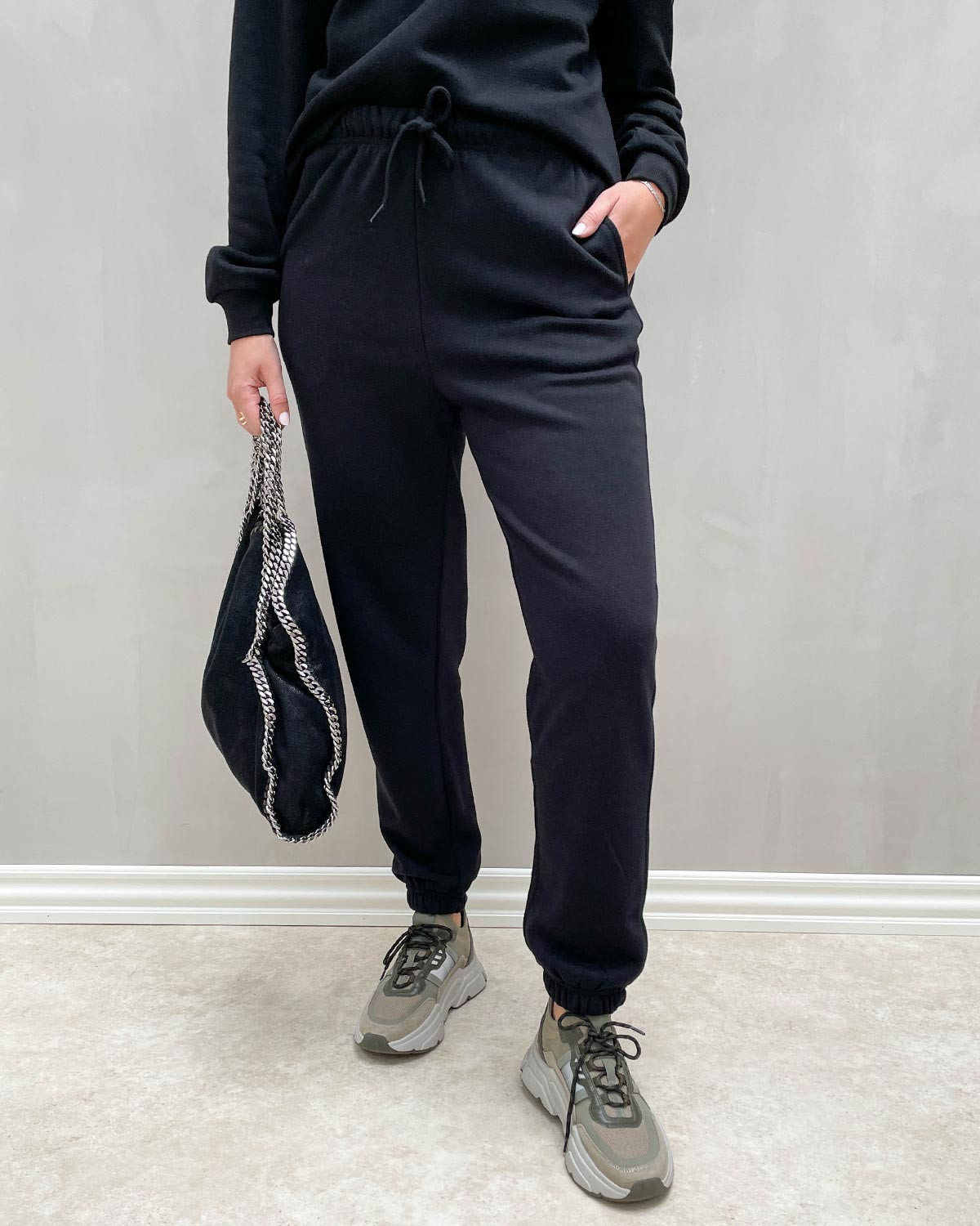 Pieces Pcchilli Black Sweat Pants - S - Sort