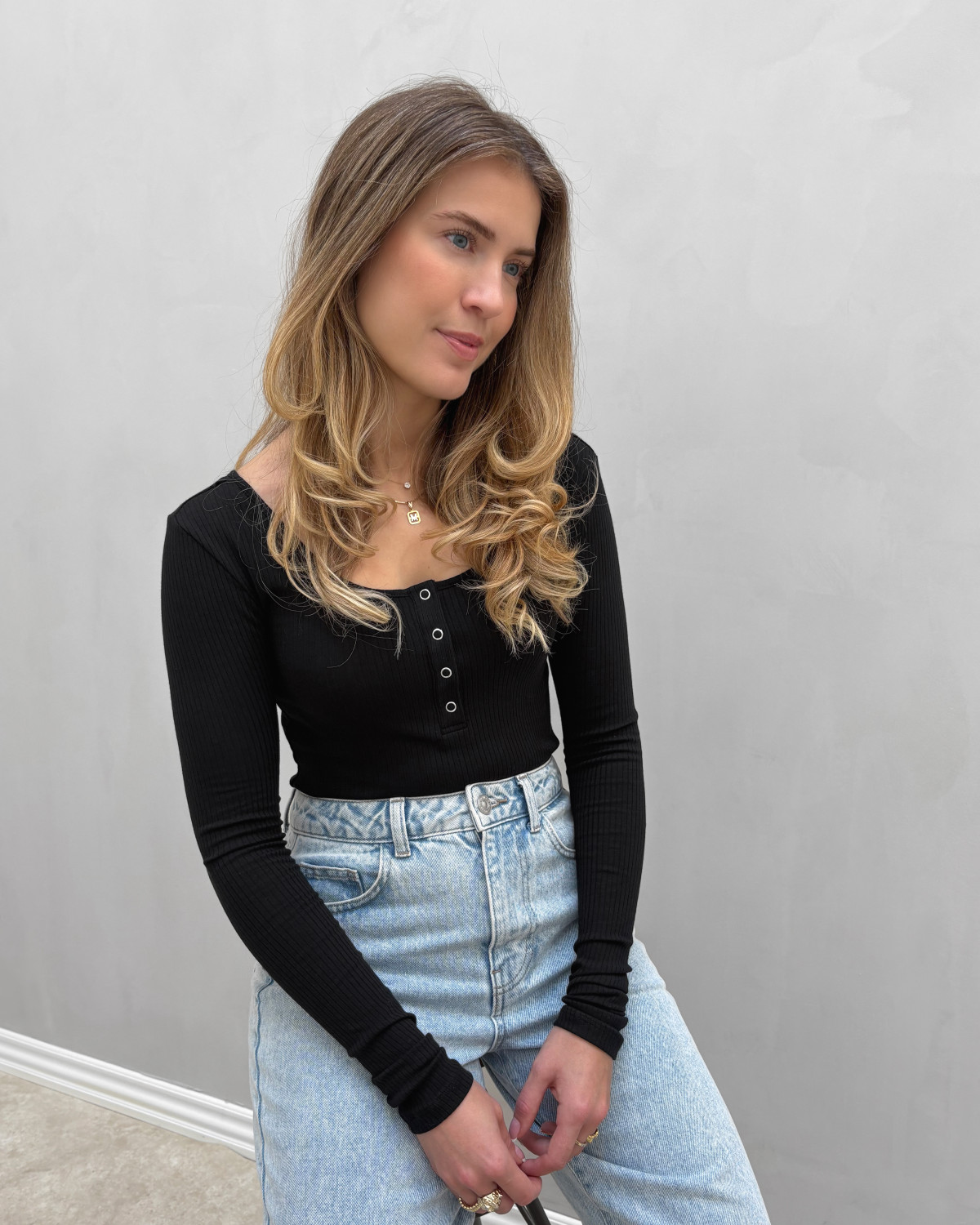 Pieces Pckitte Black L/S Blouse - S - Sort