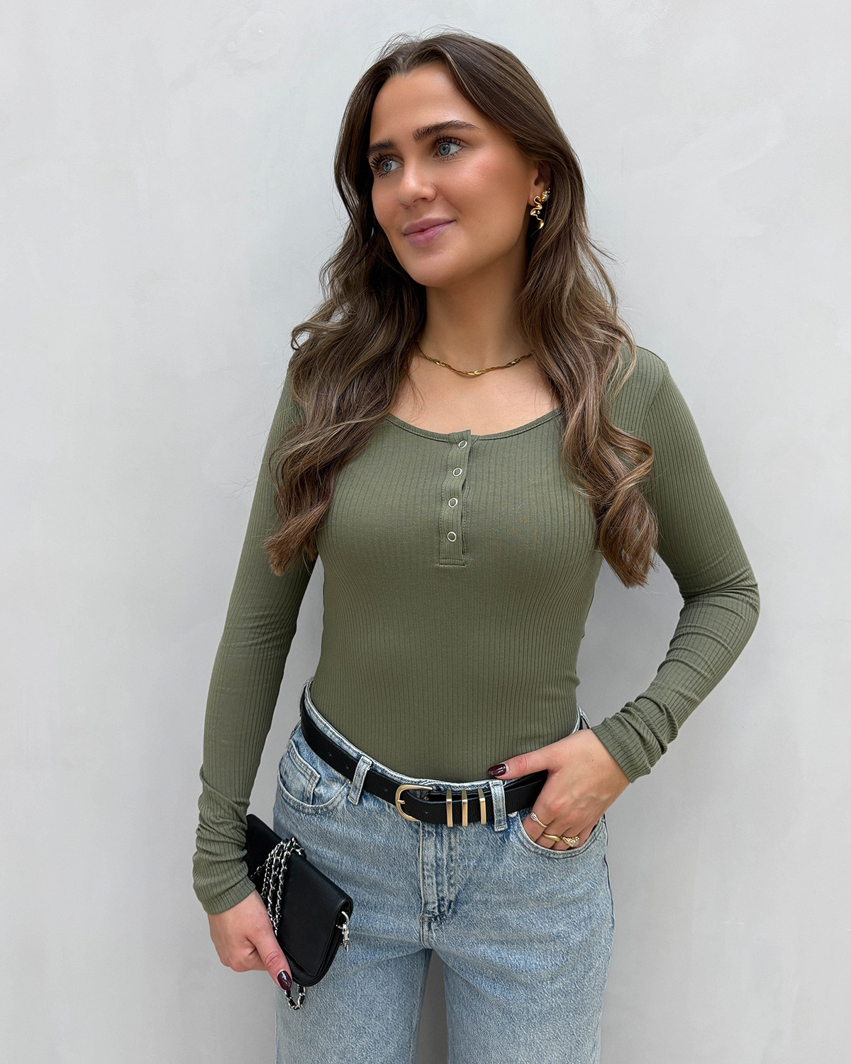 Pieces Pckitte Deep Green L/S Blouse - M - Grøn