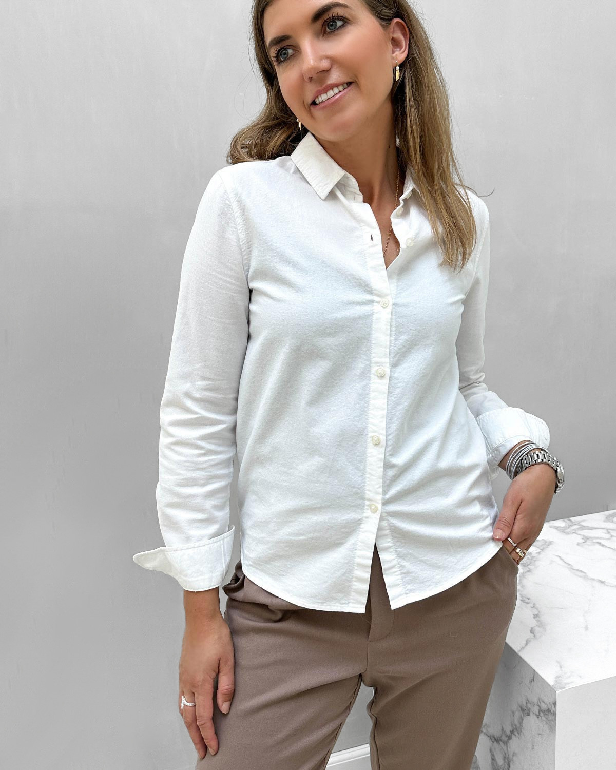 Pieces Pcirena Oxford Bright White Shirt - XL - Hvid