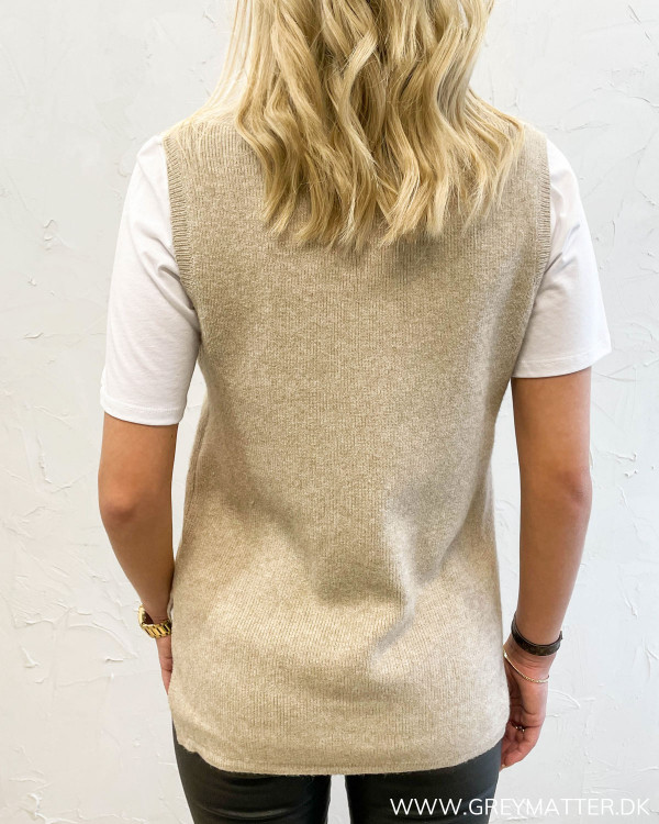 Viril V-Neck Natural Melange Knit Vest