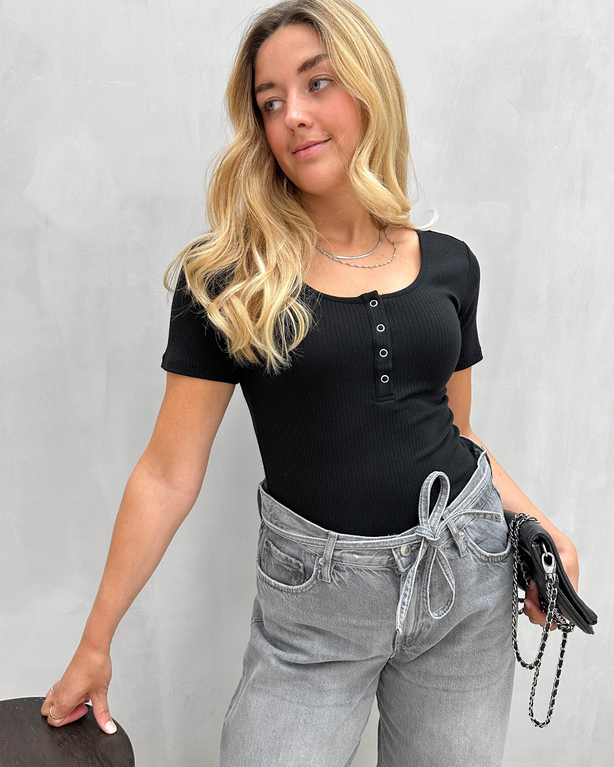 Pieces Pckitte Black S/S Top - S - Sort