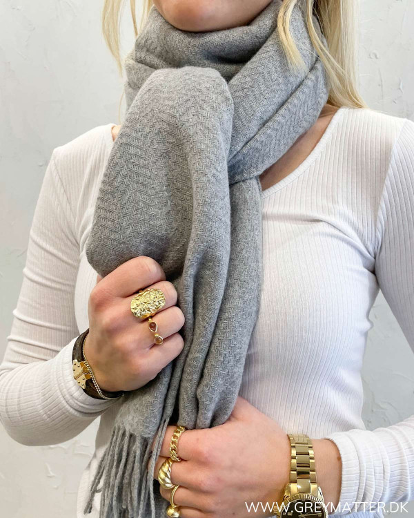 Pckial Light Grey Melange New Long Scarf