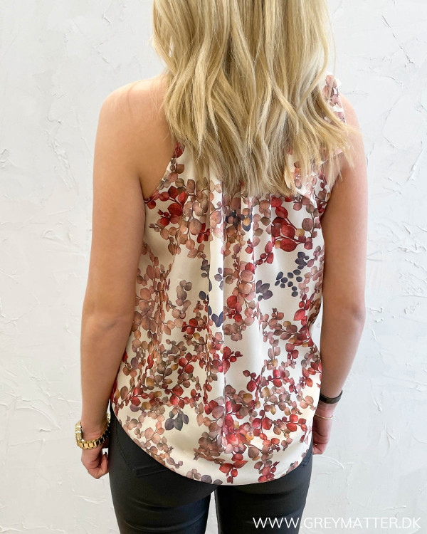 Melange Ivory Ruffle Tie Top