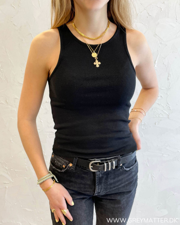 Onlkenya Black Life Rib Tank Top