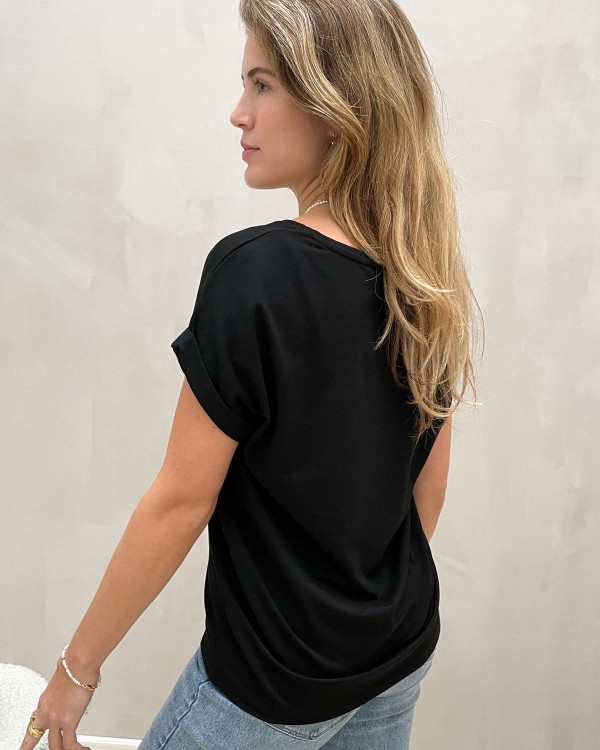 Sort t-shirt til damer