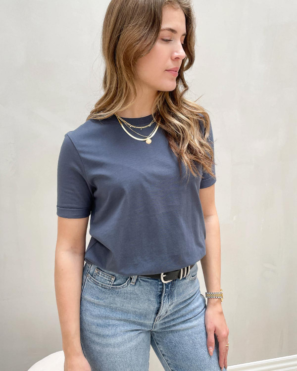 Pieces t-shirt til damer i smuk blå farve