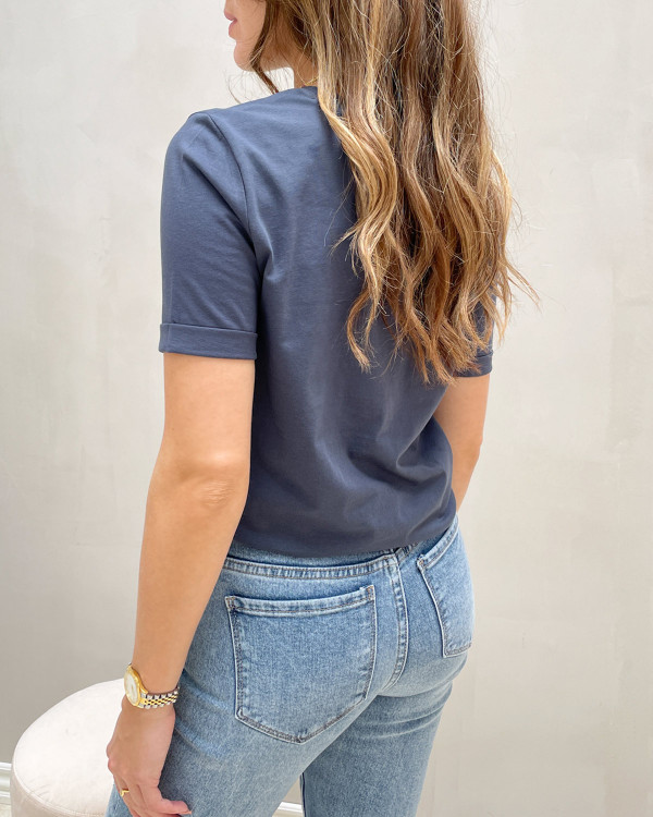 Pieces t-shirt til damer i smuk blå farve