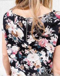 Onlvic Black Larry Flower S/S Top