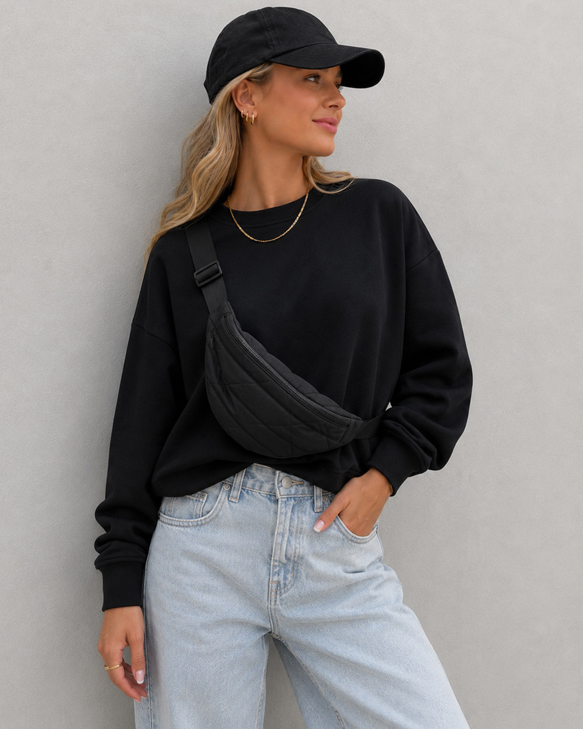 Pieces Pcchilli Black L/S Sweat - L - Sort