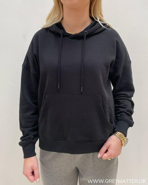 Sweat hoodie i sort til damer